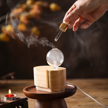 Mini Orb Nebulising Diffuser, Waterless, Glass and Wood
