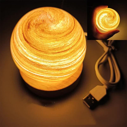 Sunset LED Planet Night Light | USB Rechargeable | Wood Base - StarryNights