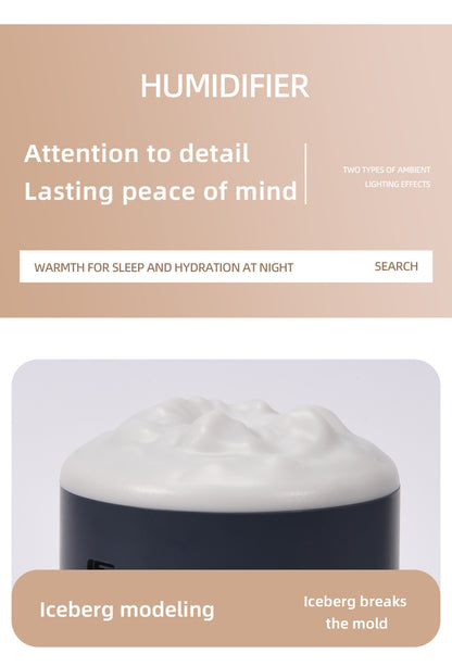 Portable 350ML LED Desk Humidifier – Silent Cool Mist with Colorful Lights for Home, Office & Car