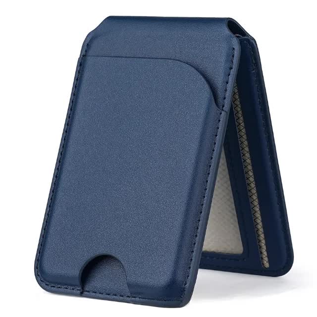 iPhone MagSafe Wallet - Dark Blue PU Leather Card Holder