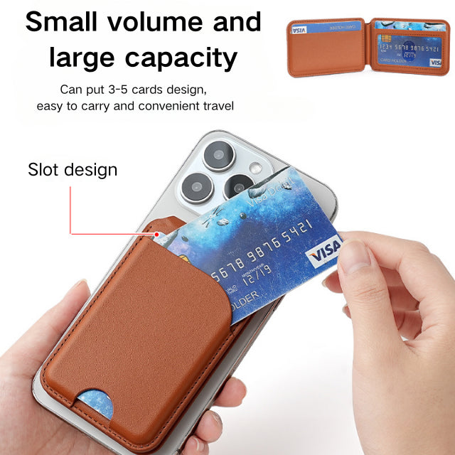 iPhone MagSafe Wallet - Dark Blue PU Leather Card Holder