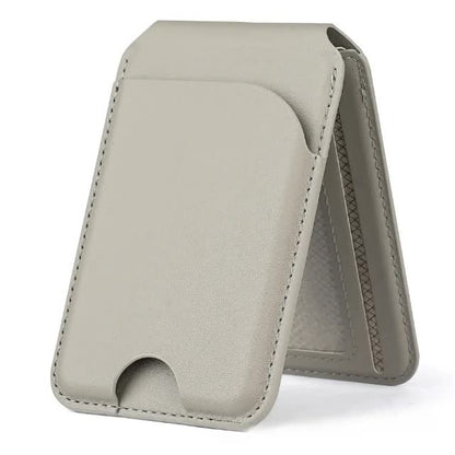 iPhone MagSafe Wallet | Light Grey PU Leather Card Holder - InnoSphere