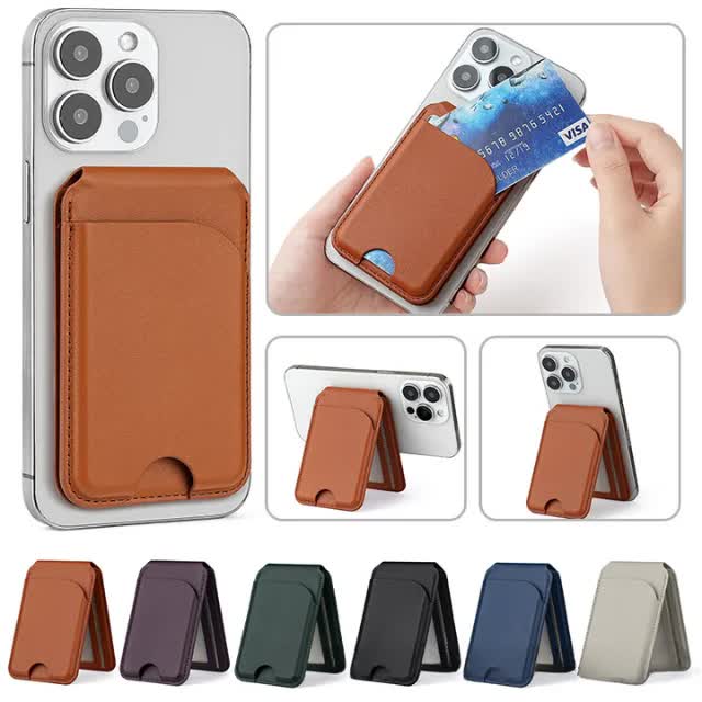 iPhone MagSafe Wallet | Light Grey PU Leather Card Holder - InnoSphere