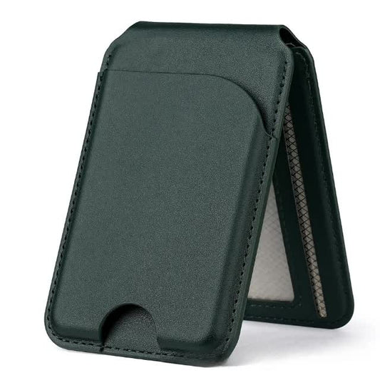 iPhone MagSafe Wallet - Dark Green PU Leather Card Holder