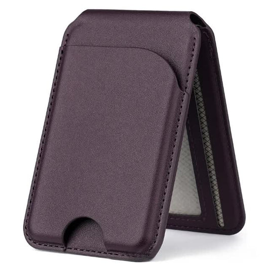 iPhone MagSafe Wallet - Dark Purple PU Leather Card Holder