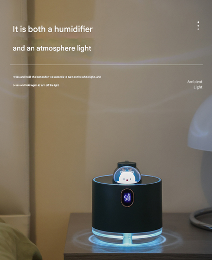 Green Astronaut Humidifier with LED Night Light, Whisper Quiet for Bedroom