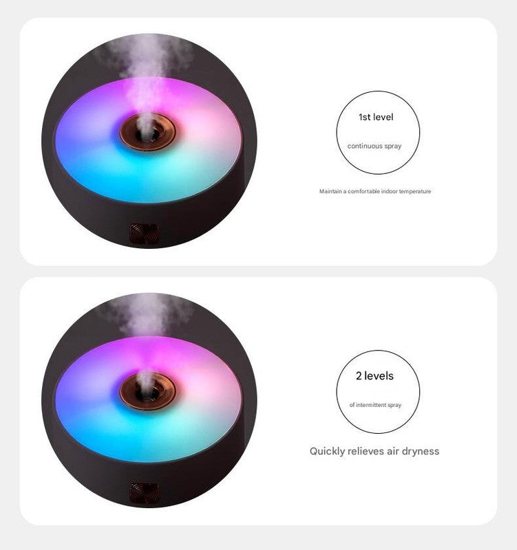 Grey 300ml USB Air Humidifier – Mini Quiet Cool Mist with LED Night Light for Bedroom, Office & Car