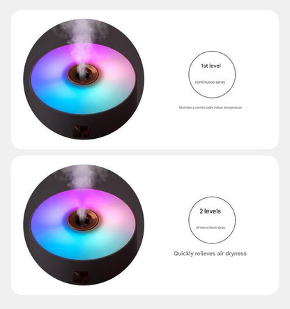 Grey 300ml USB Air Humidifier – Mini Quiet Cool Mist with LED Night Light for Bedroom, Office & Car