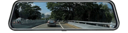 10 Inch Dual Lens Mirror Dash Cam, 1080P Touch Screen with Rear Camera, Black