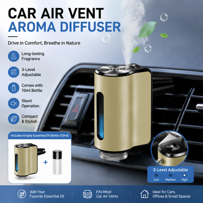 Gold car vent aroma diffuser