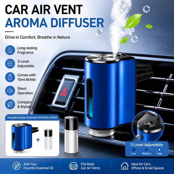 Blue car vent aroma diffuser