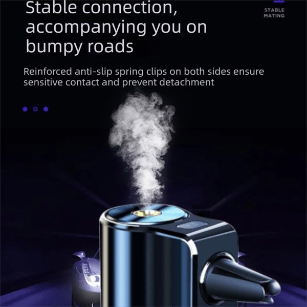 Silver car vent aroma diffuser with mist