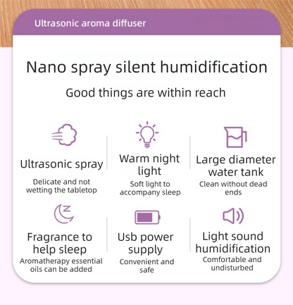 Bud Shaped Aroma Diffuser 150ml, White, with Night Light
