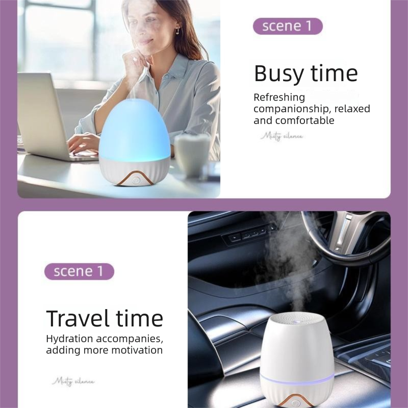 Bud Shaped Aroma Diffuser 150ml, White, with Night Light