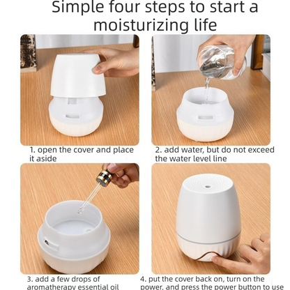 Bud Shaped Aroma Diffuser 150ml, White, with Night Light