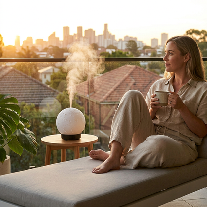 Moon Light Aroma Diffuser and Humidifier, Black Base