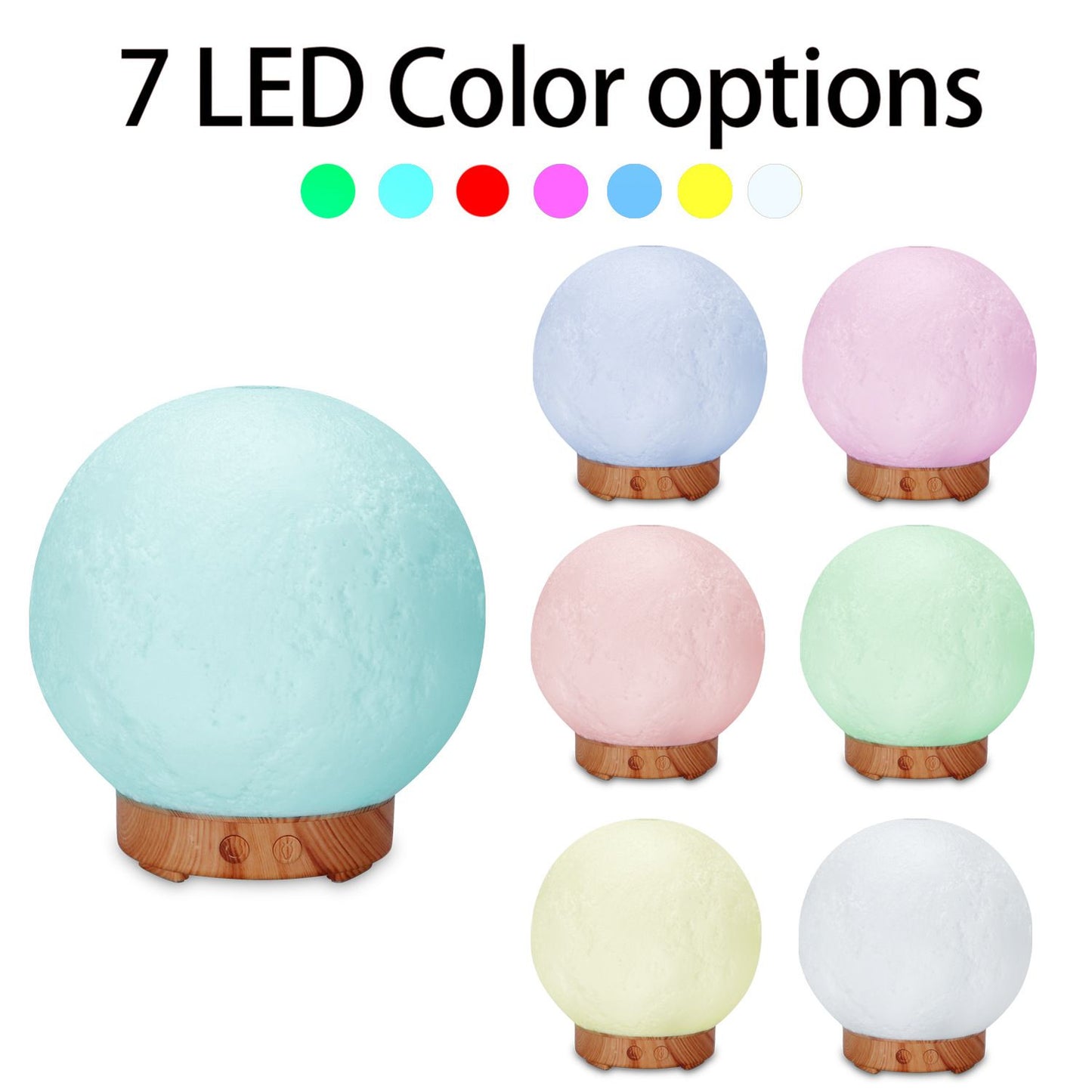Moon Light Aroma Diffuser and Humidifier, Black Base