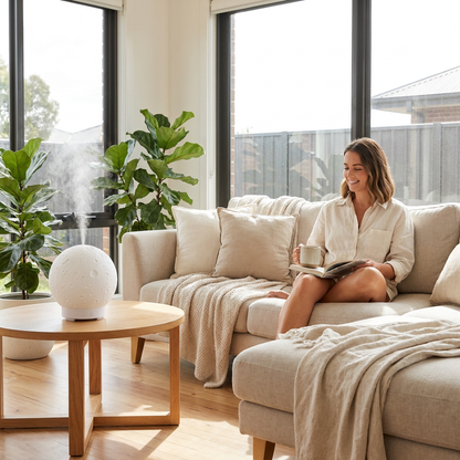 Moon Light Aroma Diffuser and Humidifier, White Base