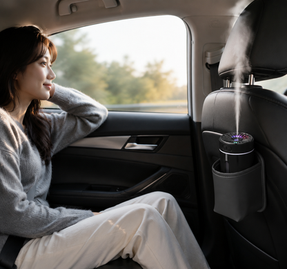 Car Aroma Diffuser with Storage Box, Black, USB Powered