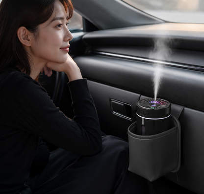 Car Aroma Diffuser with Storage Box, Black, USB Powered